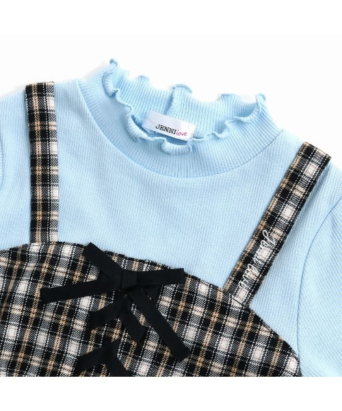 専用✧ジェニィラブ✧新品✧ドッキングチェックワンピ130サックス 専用✧ジェニィラブ✧新品✧ドッキングチェックワンピ130