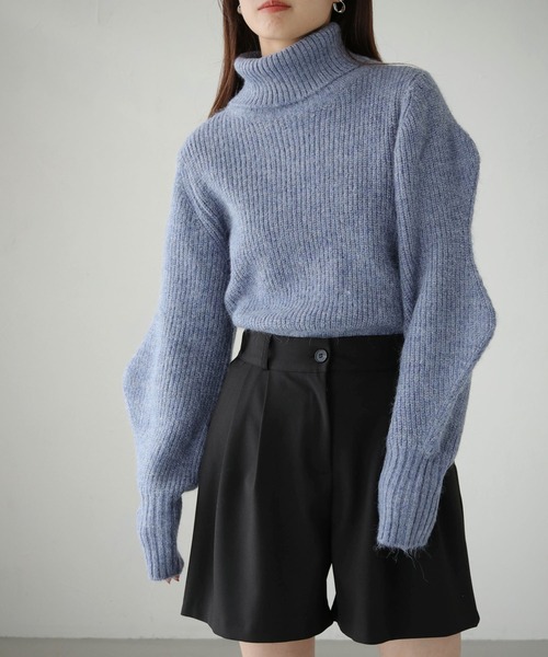 cheriella(シェリエラ)の「【cheriella】WEB限定デザインスリーブMIXヤーンプルオーバー WEB LIMITED DESIGN SLEEVE MIX YARN PULLOVER(ニット/セーター・レディース・ブラック/ブルー/パープル/アイボリー・M)」の3枚目の写真