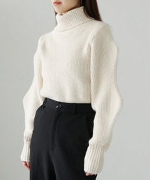 【cheriella】WEB限定デザインスリーブMIXヤーンプルオーバー WEB LIMITED DESIGN SLEEVE MIX YARN PULLOVER