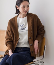 7Gカシミヤタッチルーズアゼカーディガン / 963429