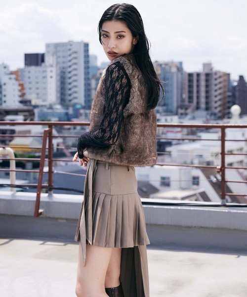 ENVYM（アンビー）の「シースルーレーストップス（シャツ/ブラウス・レディース・ブラック/ホワイト・FREE）」の8枚目の写真