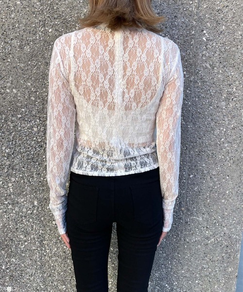 ENVYM（アンビー）の「シースルーレーストップス（シャツ/ブラウス・レディース・ブラック/ホワイト・FREE）」の18枚目の写真