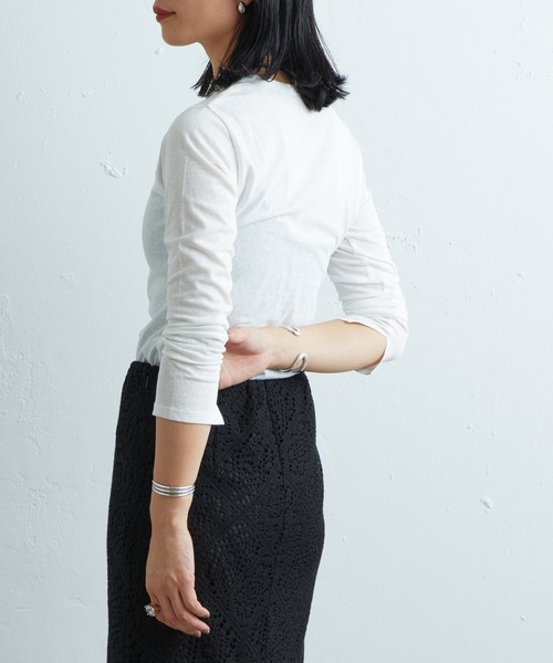 SHENERY（シーナリー）の「シンプルロンTee（Tシャツ/カットソー・レディース・ブラック/オフホワイト・FREE）」の8枚目の写真