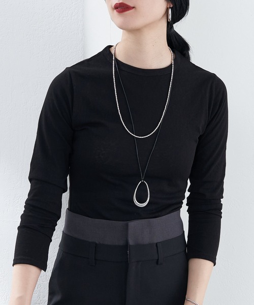 SHENERY（シーナリー）の「シンプルロンTee（Tシャツ/カットソー・レディース・ブラック/オフホワイト・FREE）」の11枚目の写真