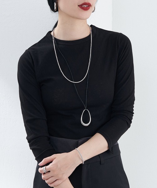 SHENERY（シーナリー）の「シンプルロンTee（Tシャツ/カットソー・レディース・ブラック/オフホワイト・FREE）」の12枚目の写真