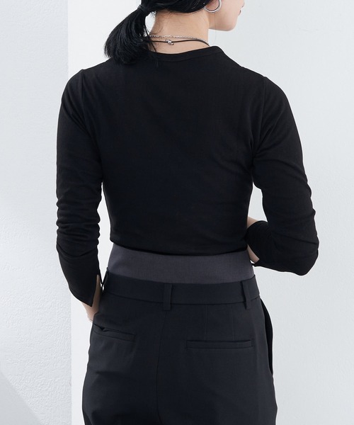 SHENERY（シーナリー）の「シンプルロンTee（Tシャツ/カットソー・レディース・ブラック/オフホワイト・FREE）」の14枚目の写真