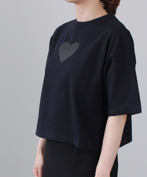 COUDRE（クードル）の「クロップドハートプリントT（Tシャツ