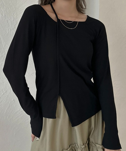 apres jour clair（アプレジュールクレア）の「【apres jour clair】2WAY変形リブトップス【ZOZOTOWN限定アイテム】（Tシャツ/カットソー・レディース・アイボリー/ブラック/ボルドー・X-LARGE/フリー）」の11枚目の写真