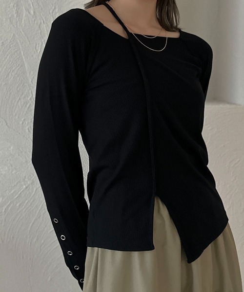 apres jour clair（アプレジュールクレア）の「【apres jour clair】2WAY変形リブトップス【ZOZOTOWN限定アイテム】（Tシャツ/カットソー・レディース・アイボリー/ブラック/ボルドー・X-LARGE/フリー）」の12枚目の写真