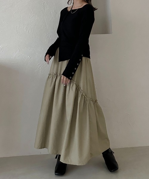 apres jour clair（アプレジュールクレア）の「【apres jour clair】2WAY変形リブトップス【ZOZOTOWN限定アイテム】（Tシャツ/カットソー・レディース・アイボリー/ブラック/ボルドー・X-LARGE/フリー）」の14枚目の写真
