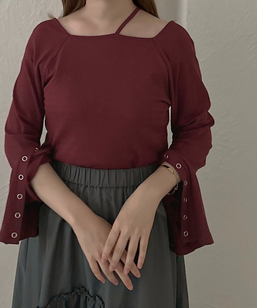 apres jour clair（アプレジュールクレア）の「【apres jour clair】2WAY変形リブトップス【ZOZOTOWN限定アイテム】（Tシャツ/カットソー・レディース・アイボリー/ブラック/ボルドー・X-LARGE/フリー）」の15枚目の写真