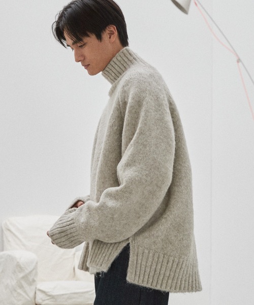 WYM LIDNM(ウィム バイ リドム)の「LOW GAUGE LOOSE SHAGGY OFF TURTLE(ニット/セーター・メンズ・アッシュブラウン/ライトグレー/チャコール・M/L/S)」の10枚目の写真