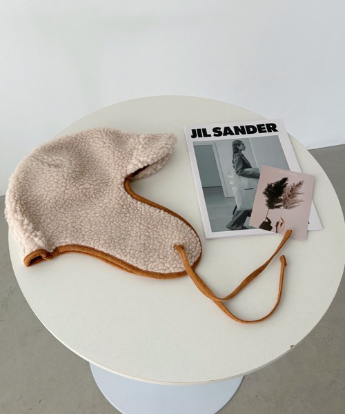 CLEA(クレア)の「ボアパイピングフライトキャップ(キャップ・レディース・ブラウン/アイボリー/ベージュ/ブラック・FREE)」の11枚目の写真