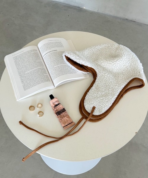 CLEA(クレア)の「ボアパイピングフライトキャップ(キャップ・レディース・ブラウン/アイボリー/ベージュ/ブラック・FREE)」の21枚目の写真