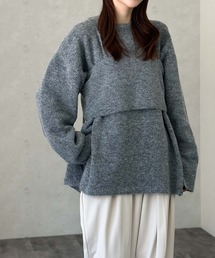 杢起毛糸ビスチェセットプルオーバー