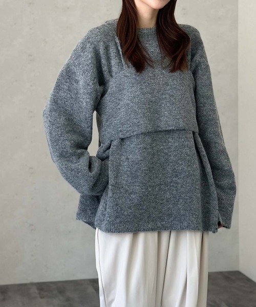 Per sist ence(パーシエンス)の「杢起毛糸ビスチェセットプルオーバー(ニット/セーター・レディース・アイボリー/チャコールグレー/グレー/ブラック・FREE)」の4枚目の写真