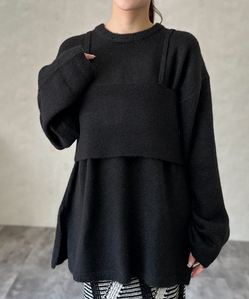 Per sist ence(パーシエンス)の「杢起毛糸ビスチェセットプルオーバー(ニット/セーター・レディース・アイボリー/チャコールグレー/グレー/ブラック・FREE)」の3枚目の写真