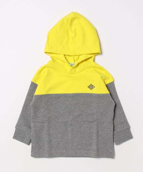 HAKKA KIDS（ハッカキッズ）の「バイカラー裏毛パーカー（パーカー・キッズ・ブルー/杢グレー・110cm/130cm/120cm/100cm）」の2枚目の写真