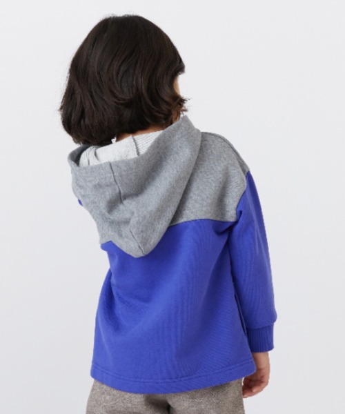 HAKKA KIDS（ハッカキッズ）の「バイカラー裏毛パーカー（パーカー・キッズ・ブルー/杢グレー・110cm/130cm/120cm/100cm）」の4枚目の写真