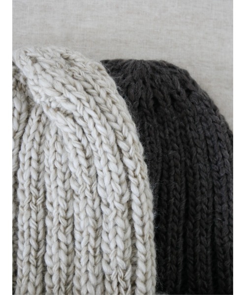 TRUNC(トランクエイティーエイト)の「Tiered Mix Beanie(ニットキャップ/ビーニー・レディース・チャコールグレー/ベージュ・FREE)」の5枚目の写真