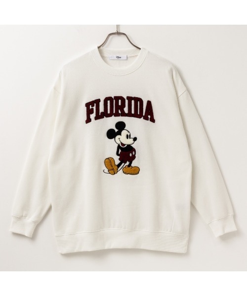 Disney（ディズニー）の「【再入荷】Disney サガラ刺繍トレーナー（スウェット・レディース・ホワイト/チャコールグレー/杢グレー・フリー）」の8枚目の写真