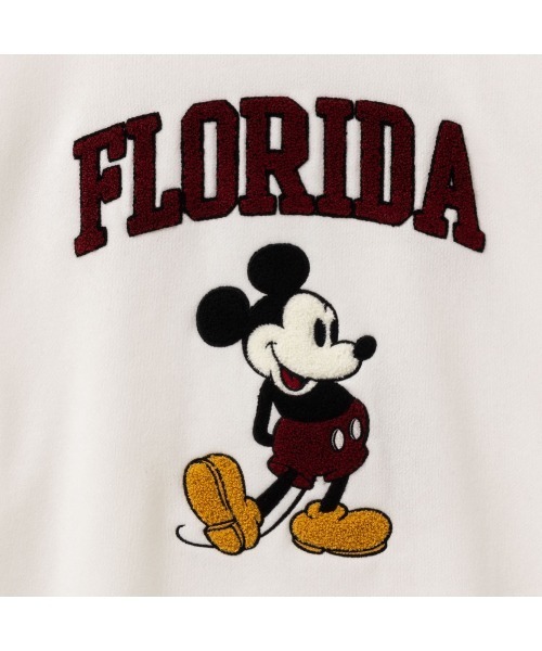 Disney（ディズニー）の「【再入荷】Disney サガラ刺繍トレーナー（スウェット・レディース・ホワイト/チャコールグレー/杢グレー・フリー）」の5枚目の写真