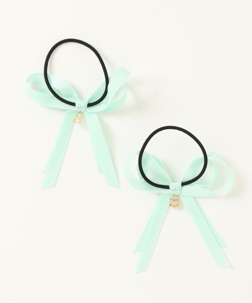 by LOVEiT（バイラビット）の「チャーム付きリボンポニー（ヘアゴム・キッズ・ベージュ/エメラルド/ネイビー・FREE）」の4枚目の写真