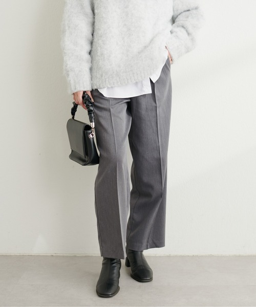 natural couture(ナチュラルクチュール)の「ベルト付きタックワイドパンツ(スラックス・レディース・グレー/ブラウン・LL/SMALL/LARGE/MEDIUM)」の3枚目の写真