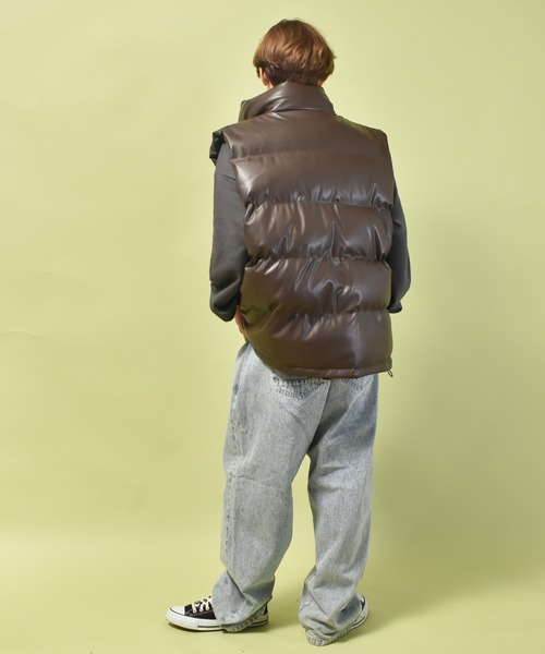 セール】PU レザー中綿ベスト（ダウンベスト）｜Starting Over（スター