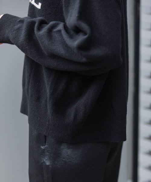 Munich（ミューニック）の「Munich（ミューニック）メリノウール袋ジャガード編みロゴニットプルオーバー（ニット/セーター・レディース・ブラック/パープル/ベージュ・F）」の6枚目の写真