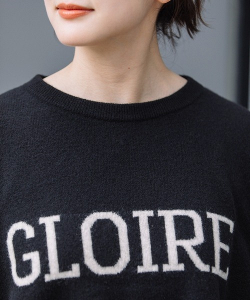 Munich（ミューニック）の「Munich（ミューニック）メリノウール袋ジャガード編みロゴニットプルオーバー（ニット/セーター・レディース・ブラック/パープル/ベージュ・F）」の7枚目の写真