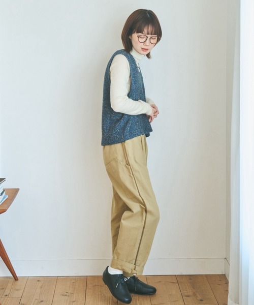 unclip（アンクリップ）の「カールヤーンニットベスト（ベスト・レディース・ネイビー/ナチュラル・FREE）」の9枚目の写真