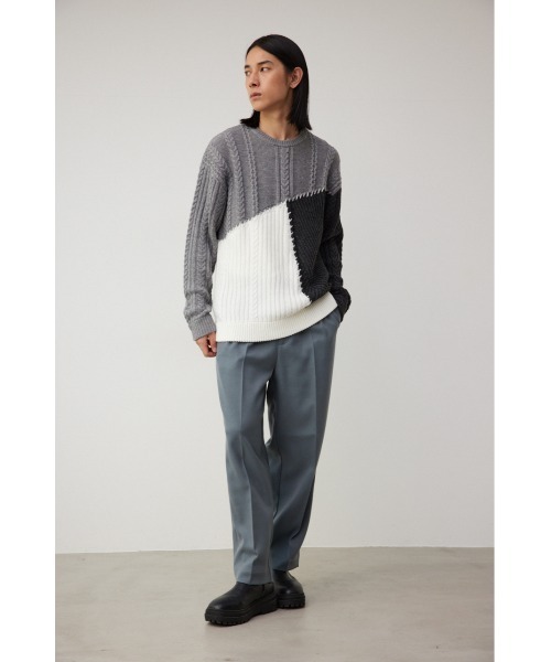 AZUL by moussy(アズールバイマウジー)の「パネルスウィッチングステッチニット(ニット/セーター・メンズ・ブルー系その他/グレー系その他/ブラック系その他・MEDIUM/LARGE)」の16枚目の写真