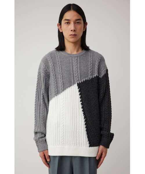 AZUL by moussy(アズールバイマウジー)の「パネルスウィッチングステッチニット(ニット/セーター・メンズ・ブルー系その他/グレー系その他/ブラック系その他・MEDIUM/LARGE)」の17枚目の写真