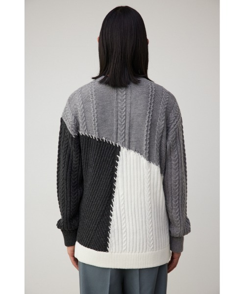 AZUL by moussy(アズールバイマウジー)の「パネルスウィッチングステッチニット(ニット/セーター・メンズ・ブルー系その他/グレー系その他/ブラック系その他・MEDIUM/LARGE)」の19枚目の写真