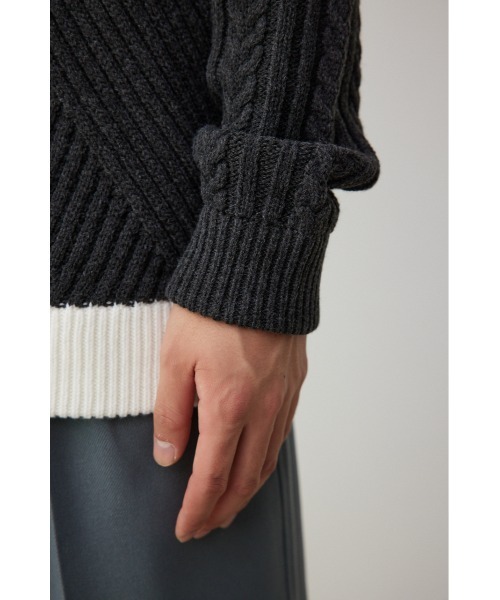 AZUL by moussy(アズールバイマウジー)の「パネルスウィッチングステッチニット(ニット/セーター・メンズ・ブルー系その他/グレー系その他/ブラック系その他・MEDIUM/LARGE)」の22枚目の写真