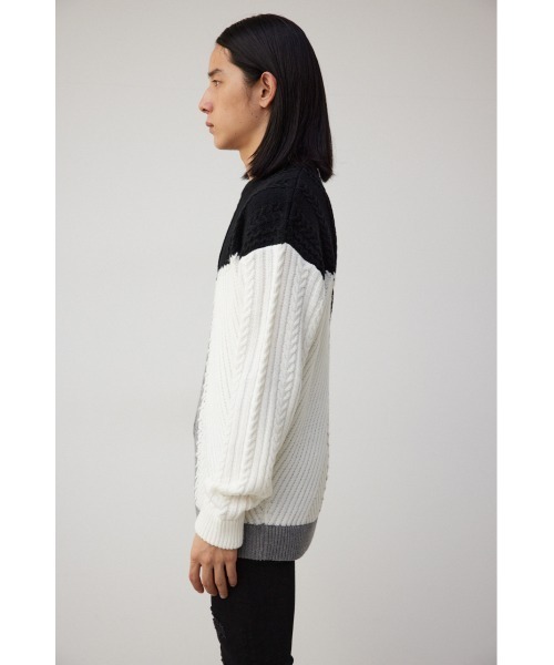 AZUL by moussy(アズールバイマウジー)の「パネルスウィッチングステッチニット(ニット/セーター・メンズ・ブルー系その他/グレー系その他/ブラック系その他・MEDIUM/LARGE)」の8枚目の写真