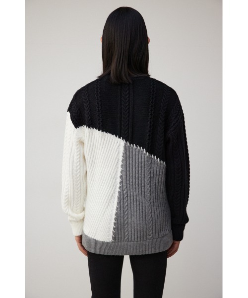 AZUL by moussy(アズールバイマウジー)の「パネルスウィッチングステッチニット(ニット/セーター・メンズ・ブルー系その他/グレー系その他/ブラック系その他・MEDIUM/LARGE)」の9枚目の写真