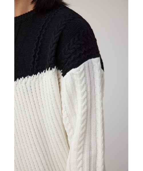 AZUL by moussy(アズールバイマウジー)の「パネルスウィッチングステッチニット(ニット/セーター・メンズ・ブルー系その他/グレー系その他/ブラック系その他・MEDIUM/LARGE)」の11枚目の写真