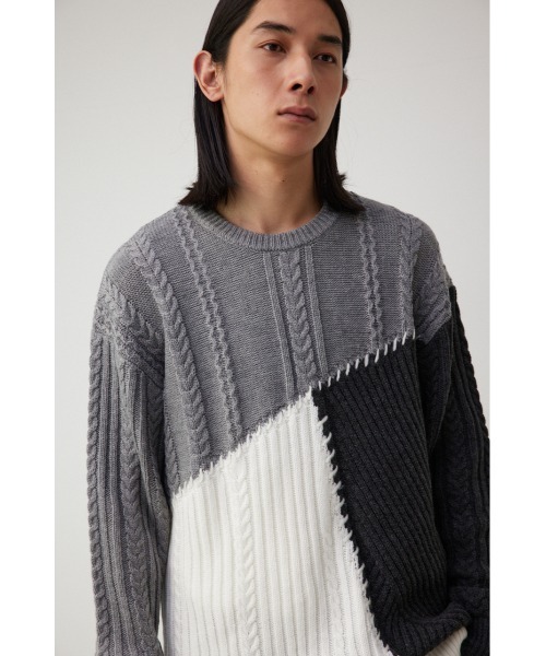 AZUL by moussy(アズールバイマウジー)の「パネルスウィッチングステッチニット(ニット/セーター・メンズ・ブルー系その他/グレー系その他/ブラック系その他・MEDIUM/LARGE)」の14枚目の写真