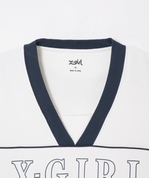 X-girl（エックスガール）の「V-NECK BIG TEE DRESS（ワンピース