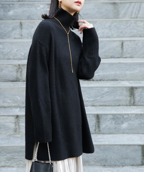 FREE'S MART（フリーズマート）の「ブークレハイネックチュニックニット（ニット/セーター・レディース・イエロー/ホワイト/ライトグリーン/ブラック・FREE）」の16枚目の写真