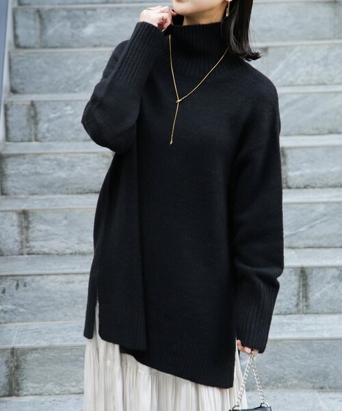 FREE'S MART（フリーズマート）の「ブークレハイネックチュニックニット（ニット/セーター・レディース・イエロー/ホワイト/ライトグリーン/ブラック・FREE）」の18枚目の写真