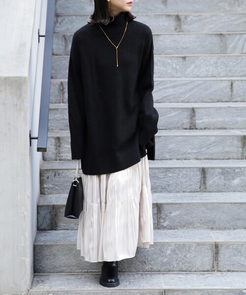 FREE'S MART（フリーズマート）の「ブークレハイネックチュニックニット（ニット/セーター・レディース・イエロー/ホワイト/ライトグリーン/ブラック・FREE）」の19枚目の写真