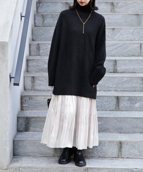 FREE'S MART（フリーズマート）の「ブークレハイネックチュニックニット（ニット/セーター・レディース・イエロー/ホワイト/ライトグリーン/ブラック・FREE）」の20枚目の写真