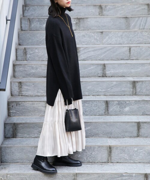 FREE'S MART（フリーズマート）の「ブークレハイネックチュニックニット（ニット/セーター・レディース・イエロー/ホワイト/ライトグリーン/ブラック・FREE）」の21枚目の写真