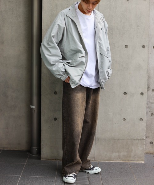 SPINNS（スピンズ）の「【ユニセックスで着用可能】スタンドカラー ナイロンブルゾン セットアップ可能（ナイロンジャケット・メンズ・グレー/カーキ/ブラック・ONESIZE）」の18枚目の写真