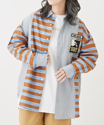 CUBE SUGAR | ボーダー×ストライプワイドシャツ(シャツ/ブラウス)