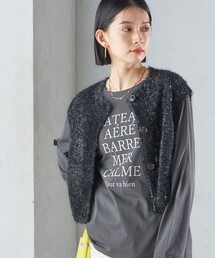 SHIPS | *〈手洗い可能〉グリッター ラメ フェザー ベスト 24SS ◇(ベスト)