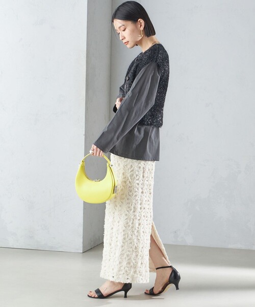*〈手洗い可能〉グリッター ラメ フェザー ベスト 24SS ◇ 手洗い可能〉グリッター ラメ フェザー ベスト 24SS